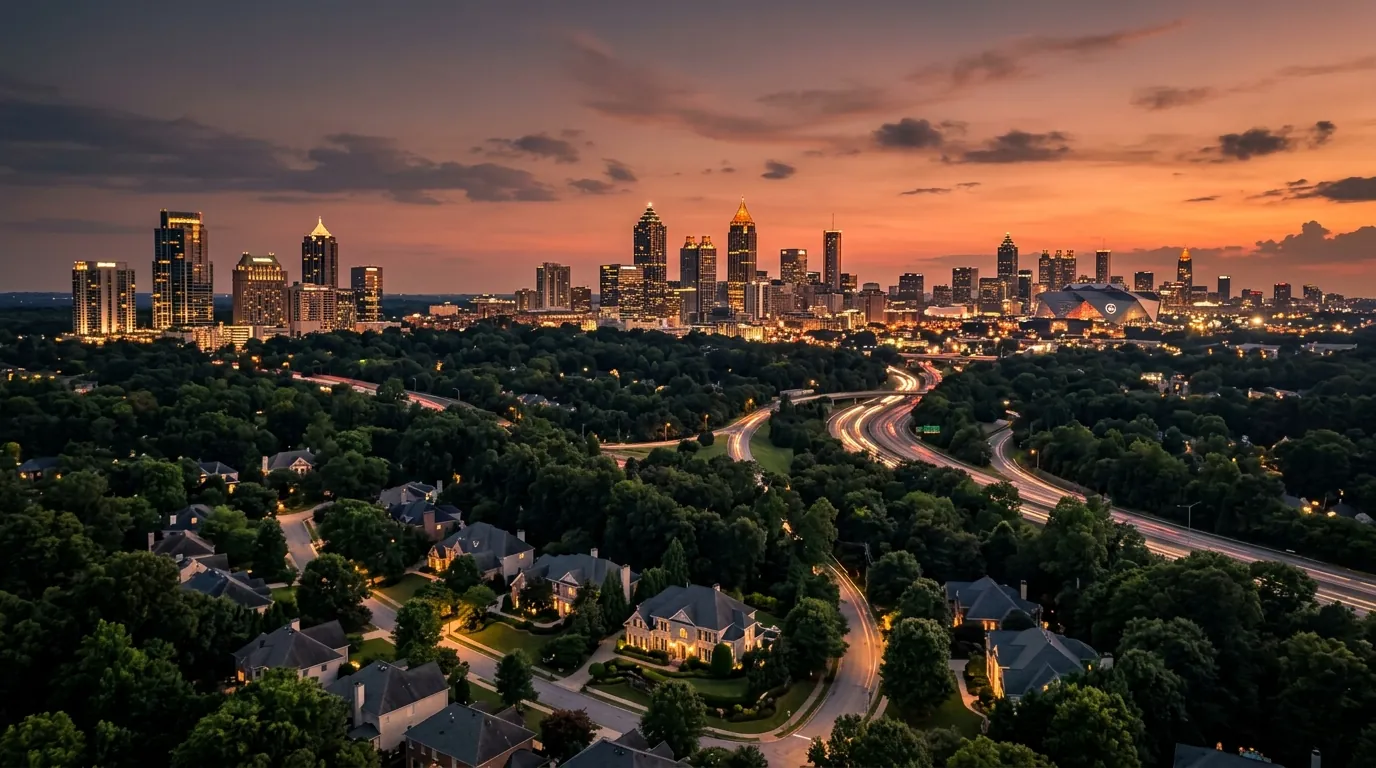 Atlanta Georgia skyline at dusk