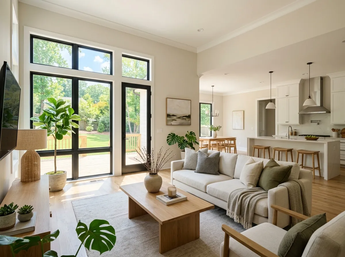 Beautifully staged single-story home interior